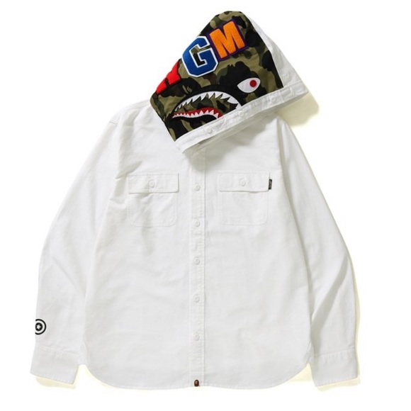 White Bape button up shirt size large - Picture 1 of 9
